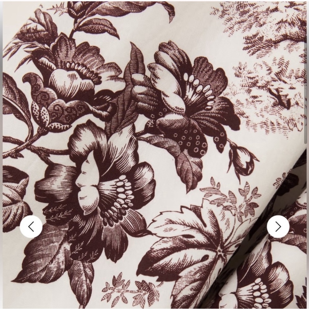 NWOT Erdem Emily floral-print toile burgundy cotton-poplin shirt dress US 8 - Picture 3 of 16